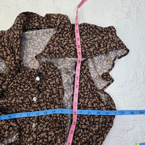 Dear John Y2K Babydoll Peplum Blouse Bella Swan Core Rayon Womens L - Picture 5 of 5